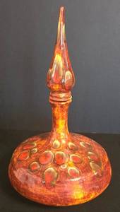 LR - Vintage Ceramic Italian Empoli Style Decanter with Cork