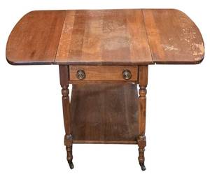 LR - Park Styled Vintage Cherry Drop Leaf Occasional Table