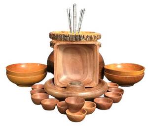 DR - Vintage Berea College & Canopy Wooden Serving Bowl Mixed Lot (19 Pieces)