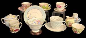 DR - Vintage Mixed Cup & Saucer Lot With Aynsley, Japan Pieces, Stand & Mug