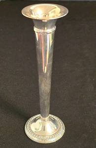 K - Vintage Rogers Sterling Silver Vase Weighted Reinforced