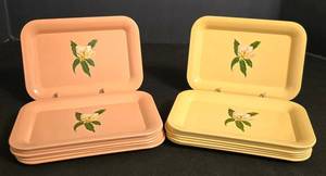LR - Tin Vintage Trays Pink & Yellow