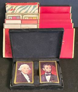 LR - Dwight D. Eisenhower Presidential Portraits Card Decks - Brown & Bigelow SAS Double Packs