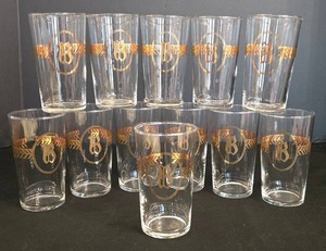 LR - Vintage Libbey Safedge Glassware - 22K Gold Trim Glasses, 12-Piece Highball Set