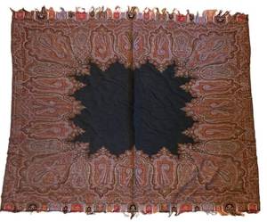 LR - Vintage Kashmir Paisley Wool ShawlTextile