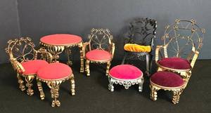 DR - Vintage Tin Can Tramp Art Doll Furniture (Lot of 8)