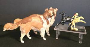 DR - Vintage Lassie Dogs (Pair) -  Yellowstone Park Miniature Horse & Black Horse