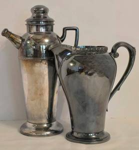 DR - Silver-Plated Coffee Urn with Lid & Glee Club 1940 Pitcher (Lot of 2)