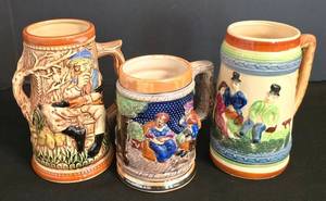 Vintage Ceramic Beer Steins (Lot of 3)
