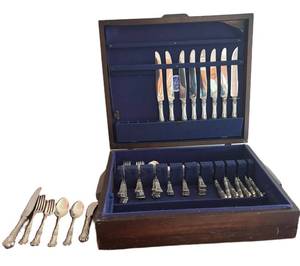 MB - Vintage Gorham Buttercup Sterling Silver Flatware Set for Eight - 58-Piece Service