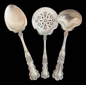 K - Vintage Gorham Buttercup Sterling Silver 3pc Serving Set