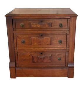 MB - Walnut Victorian-Style Chest of Drawers - Late 19th Century