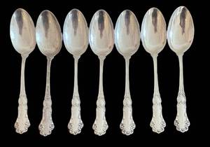 K - Seven Vintage OaklandArkeba by Watson Sterling Silver Spoons