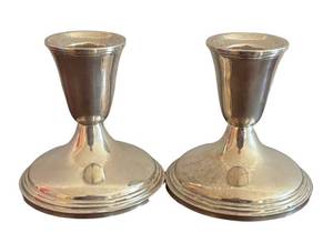 K - Pair of Vintage Empire 386 Weighted Sterling Silver Candlesticks