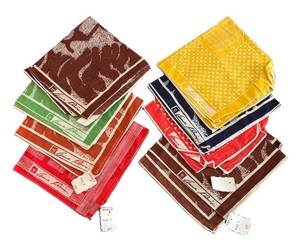 MB - (8) Vintage Anne Klein Square Scarves