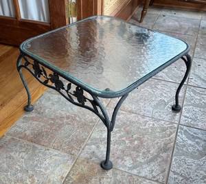 MB - Glass Top Patio Table - Outdoor Metal Frame