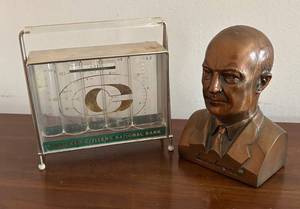 MB - Vintage Eisenhower Head Coin Bank and Crocker-Citizens National Bank Coin Bank
