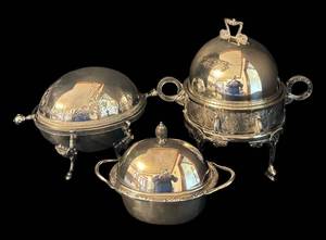 MB - Vintage Silver Plated Domed Serving Dishes