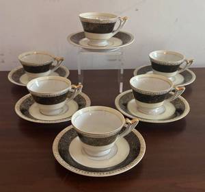 MB - Set of Six Vintage UCAGCO Teacups & Saucers