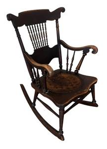 MB - Vintage Rocking Chair with Turned Spindle Back