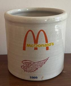MB - Vintage Red Wing McDonalds Advertising Crock