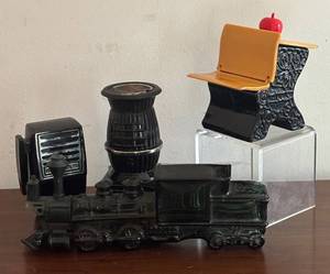 MB - Vintage Avon Fragrance Bottles - Train Car, CB Radio, Stove & Desk
