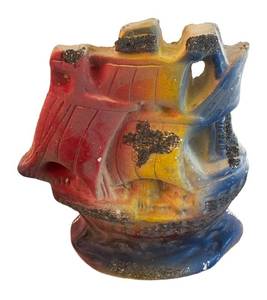 ULR - Vintage Chalkware Ship Decor