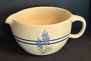 MB - Vintage Casey Pottery Hand Painted Pitcher - Floral Blue Sprig