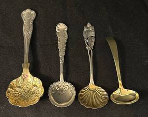 Four Vintage Decorative Serving Spoons