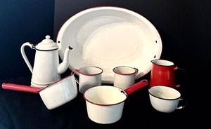 Vintage Enamelware Kitchen Group