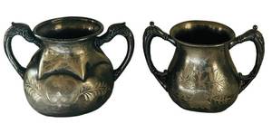 DR - Vintage Silver Plate Double Handled Sugar Bowls (Lot of 2)