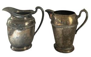 DR - Pair of Vintage Silver Plate Pitchers