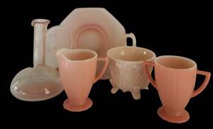DR - Vintage Pink Glassware Mixed Lot - Imperial & Jeannette