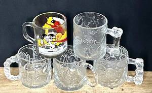 E - McDonalds Collector Glass Mugs Mixed Lot of 5
