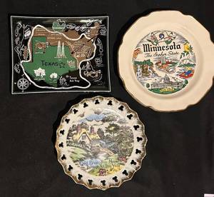 BS - Vintage Souvenir Decorative Plates (Lot of 3)