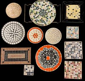 BS - Vintage Mosaic Tile Trivets & Trays Mixed Lot