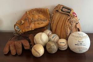 MB - Vintage Baseball Gloves & Balls by Louisville Slugger, Spalding, All Pro and More