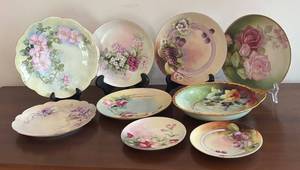 MB - Assorted Vintage Floral Porcelain Plates with Bowl by Hutschenreuther, Josephine, Thomas and More