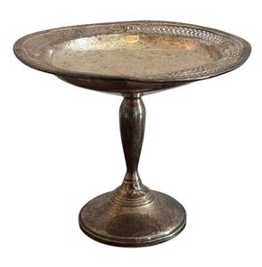 K - Vintage Weighted Sterling Silver Compote Dish