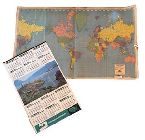 ULR - Vintage Burlington Northern Calendar & State Farm War Map