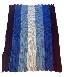 ULR - Vintage Blue Striped Afghan