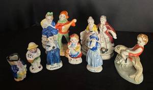 MB - Vintage Porcelain Figurine Lot - Assorted Hand-Painted Figures