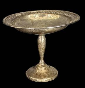 K - Vintage Weighted Sterling Silver Compote Dish