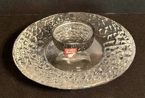 MB - Orrefors Sweden Crystal Discus Votive Candle Holder