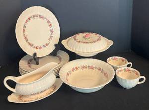MB - Vintage Soho Pottery Ambassador Ware Dinnerware - Plates, Bowls, Cups & Gravy Boat