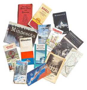 MB - Assorted Vintage Maps & Travel Pamphlets Featuring Minnesota, Alaska, Colorado & More