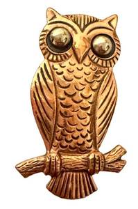 Vintage Copper Owl Brooch