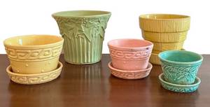 Vintage McCoy Pottery Planters (Lot of 5)