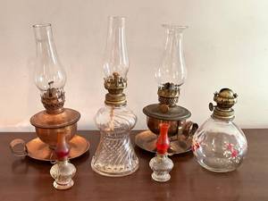 Vintage Miniature Oil Lamp Mixed Lot (Lot of 6)