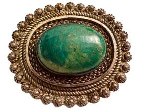 Vintage Sterling Eilat Stone Brooch Pendant